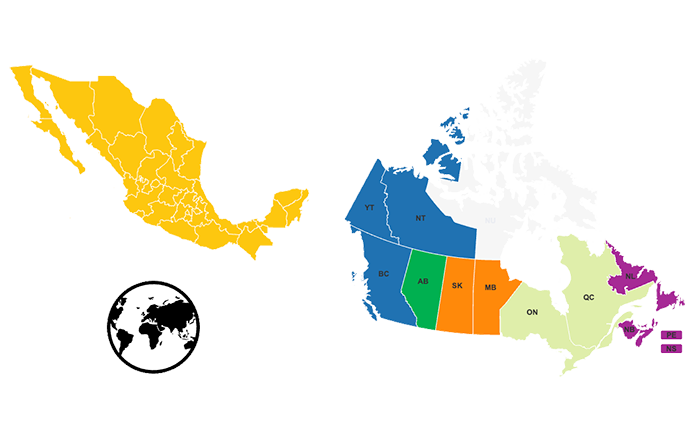 Canada, Mexico all other International