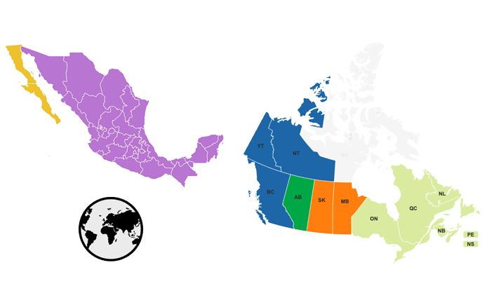 Canada, Mexico all other International