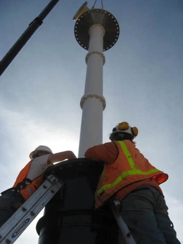 Vertical Turbine Pump Column Installation Crew